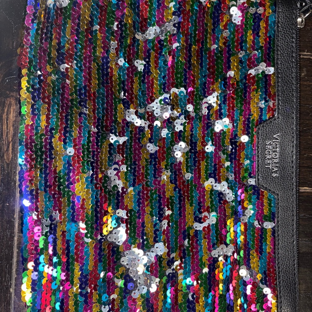 Victoria's Secret Rainbow Sequin Top Zip
Cosmetics/Accessory Bag NWOT